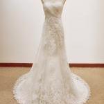 Vintage A Line Lace Wedding Dress Bridal Gown..