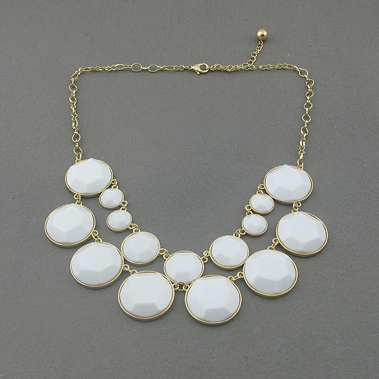 White Bubble Statement Necklace,holiday Party,birthday,bridesmaid Gift,beaded Jewelry,wedding Necklace